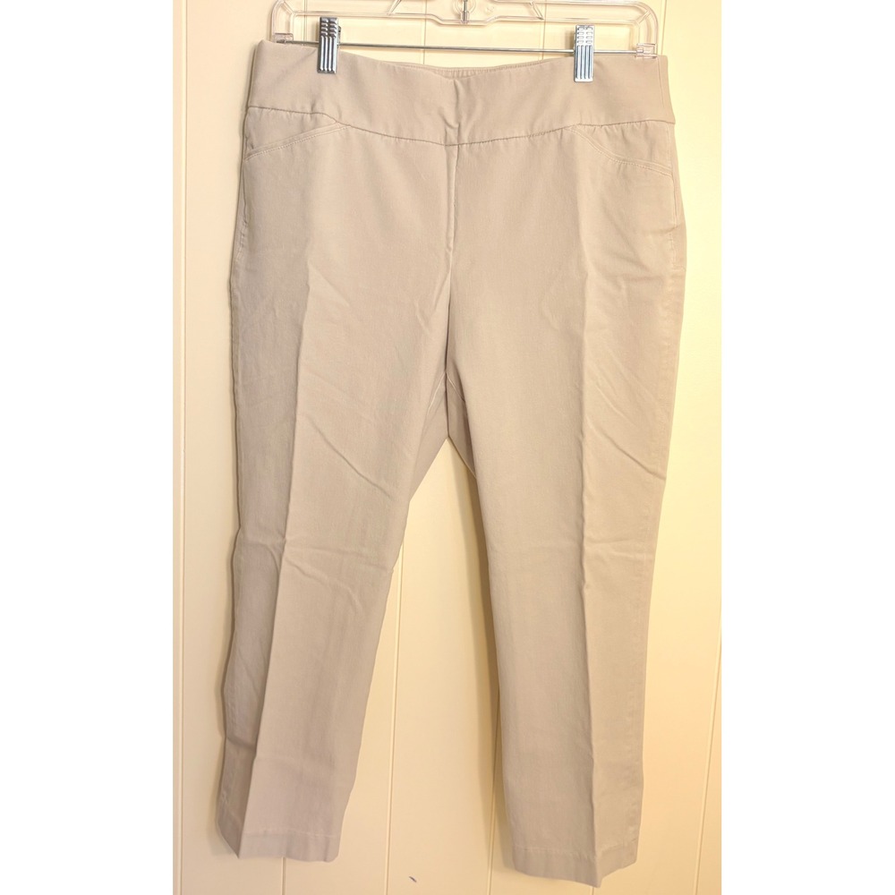 Christopher & Banks Signature Slimming Khaki Pull On Pants Tan Size 10 Straight